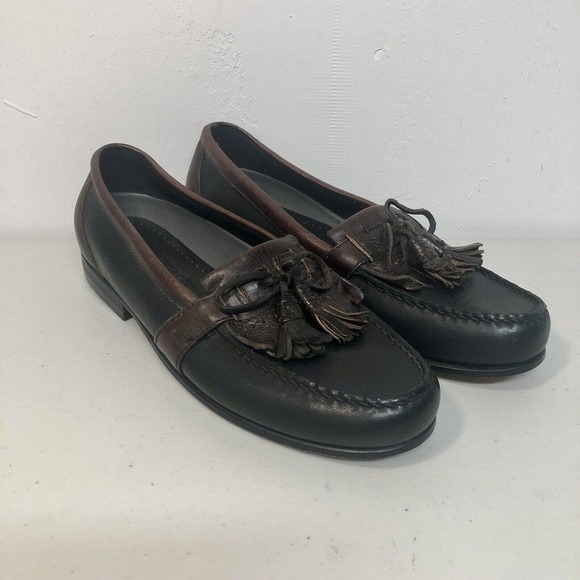 Johnston & Murphy Men’s Leather Loafers Shoe Size 9 Black Brown Slip On - Picture 3 of 8